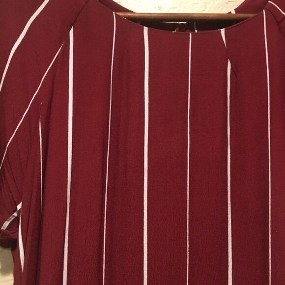 Lumiere Striped burgundy Sharkbite Dress Sm - Picture 4 of 5